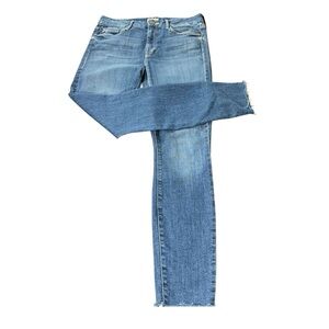 Mother Jeans 28 The Looker Ankle Fray Dark Wash Denim